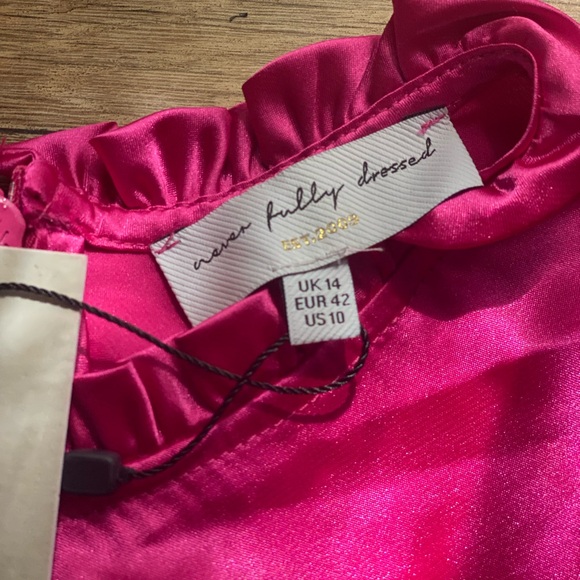 Never Fully Dressed Satin Hot Pink Mini Dress - Picture 4 of 4